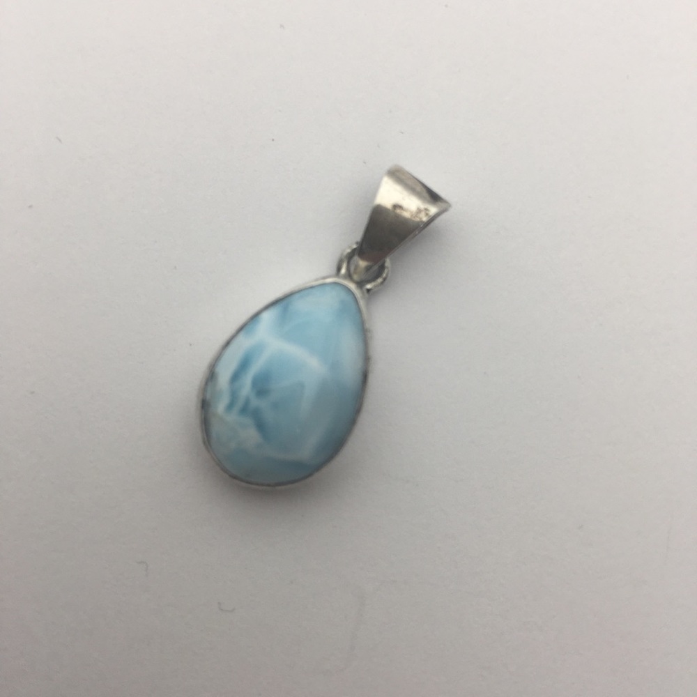 Larimar in sterling silver pendant